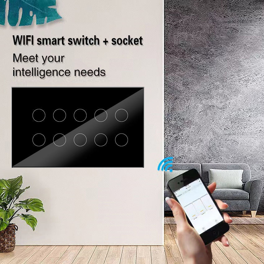 Zigbee 4-5-6-8-10Gang/2Way Smart Touch Light Switch Smart Tuya Wifi Switches Work Alexa Google Home Wall Switch Wifi