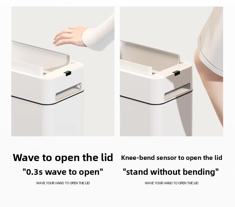 Stainless Steel Induction Touchless Trash Can Double Lid with Night Light Automatic Garbage Bin Standing 12L for Kitchen