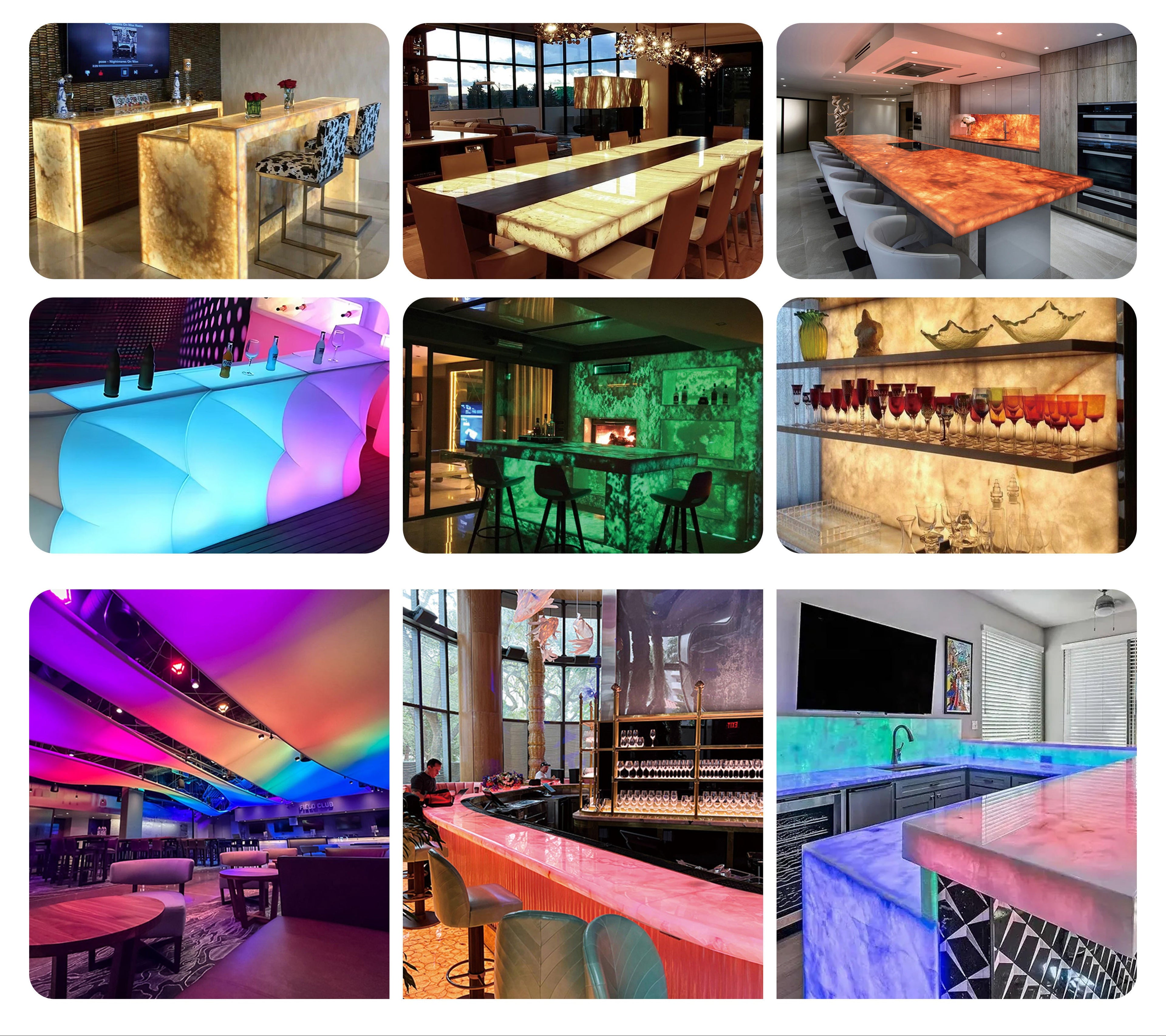 High Brightness RGB RGBW RGBCT RGBW IC Full Color Adjustable App Control Ultra Thin Led Flat Panel Light for Marble Backlight