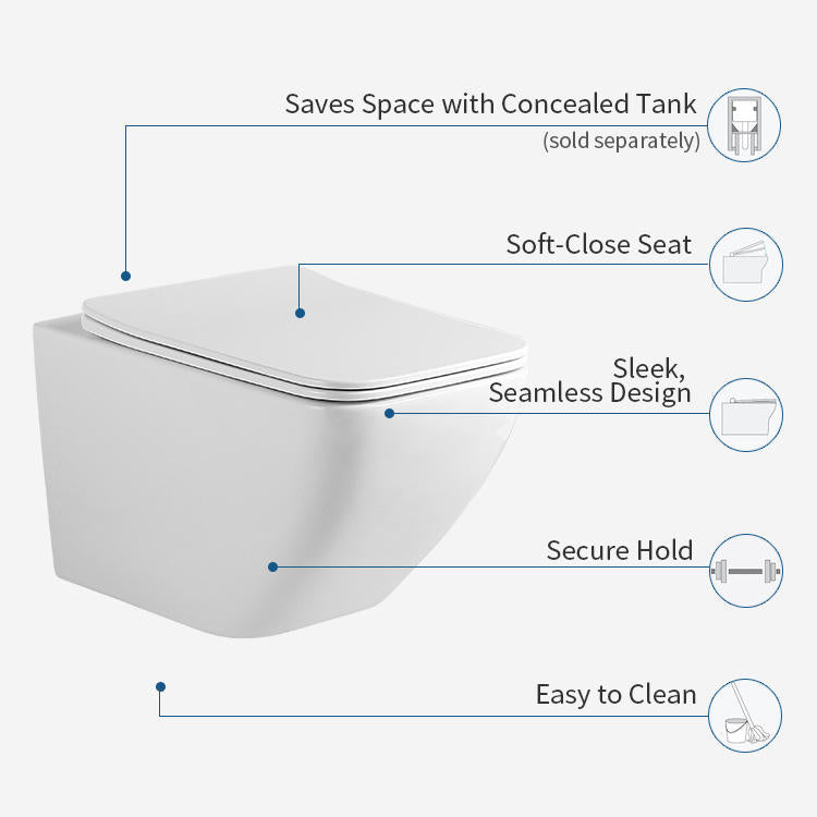 Modern Comfort Contemporary Wall Hung Toilet Water Dual Flush Ceramic Toilet