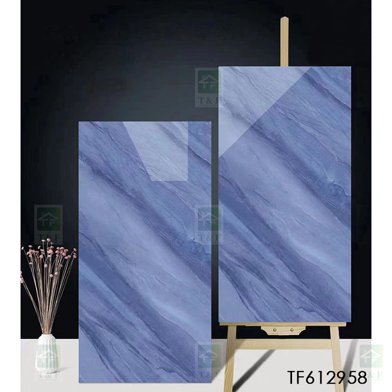 Full Body Porcelain Marble Tiles with a glossy glazed surface, measuring 600x1200mm x 11mm